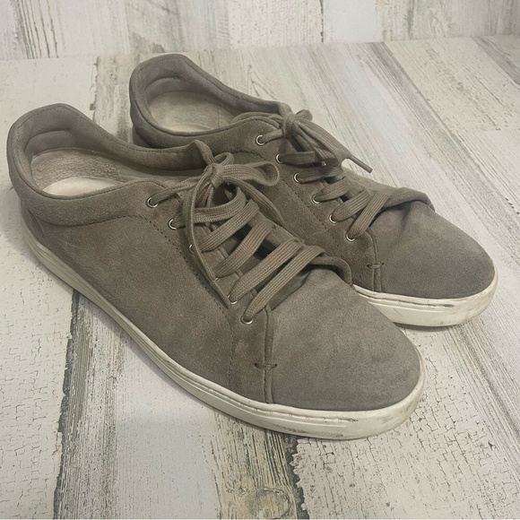 rag & bone Kent Gray Greige Low Top Lace Up Suede Sneakers Size 39.5 US8.5 - Picture 3 of 9